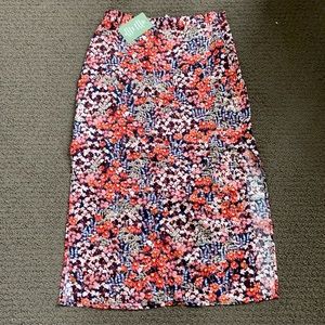 Side-slit Satin Skirt